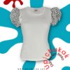 Camiseta T-shirt Julieta Upichukak Manga Blanca de Lunares
